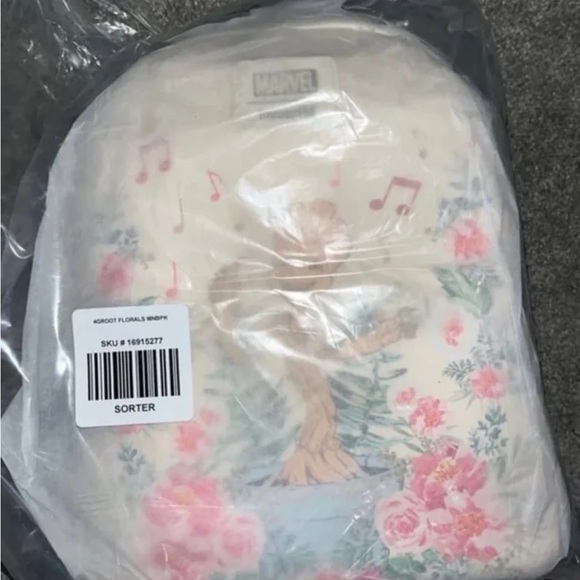 Marvel Groot Floral Loungefly Mini Backpack - Picture 2 of 3